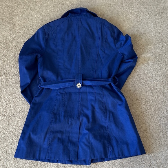 Express Women's Royal Blue Trench Coat - Picture 6 of 7